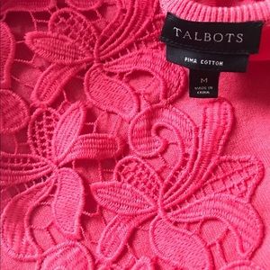 Talbot’s elbow length lace appliqué cardigan M